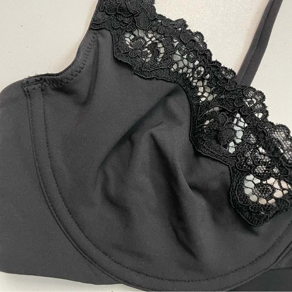Skims Bra Fits Everybody Lace Unlined Scoop Underwire Adjustable Onyx Black - Picture 6 of 9